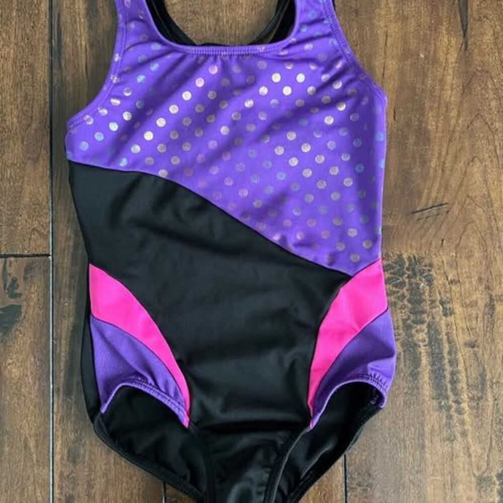 Gymnastics Leotard Purple, Pink an Black Size Small / 6-7